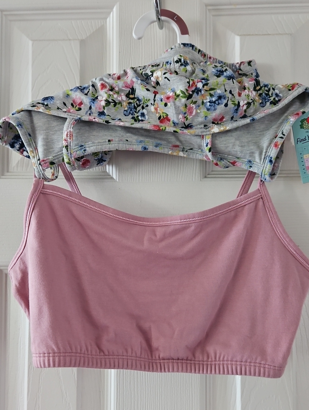 Fruit of the Loom Cami Bralettes, 2 Pk, Rose & Floral NWT, Sz Lg - Picture 3 of 7